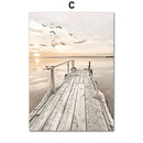 GobekUsa Bohemian Beach Landscape Canvas Wall Art