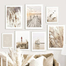 GobekUsa Bohemian Beach Landscape Canvas Wall Art