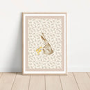 Bohemian beige & cream rabbit wall art set – nursery framed prints by Decorbites