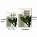 GobekUsa Bohemian Green Leaves Canvas Wall Art Trio