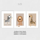Bohemian minimalist animal forest art canvas set – toddler room by Decorbites
