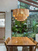 GobekUsa Bohemian Rattan Chandelier: Retro Country Style Pendant Lamps