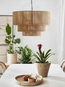 GobekUsa Bohemian Rattan Chandelier: Retro Country Style Pendant Lamps