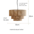 GobekUsa Bohemian Rattan Chandelier: Retro Country Style Pendant Lamps