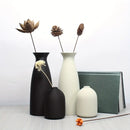 Minimalist black & off-white decorative vase set living room decor by Decorbites