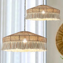 GobekUsa Bohemian Tassel Chandelier: Handmade Nordic Pendant Lamp for Bedroom, Living Room, Kitchen