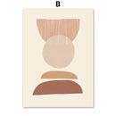 Bohemian abstract geometry earth tone wall art canvas living room