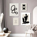 GobekUsa Boho Geometric Line Canvas Wall Art
