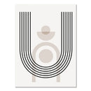 Boho geometric line black & white framed canvas set living room wall art by Decorbites