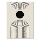Boho geometric line black & white framed canvas set living room wall art by Decorbites