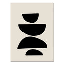Boho geometric line black & white framed canvas set living room wall art by Decorbites