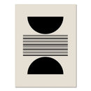 Boho geometric line black & white framed canvas set living room wall art by Decorbites