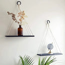Boho macrame hanging shelf – living room natural wood decor by Decorbites