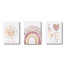 Boho rainbow sunshine watercolor framed prints nursery wall art by Decorbites