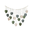 Boho style handmade tapestry green & cream macrame living room decor by Decorbites