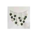 Boho style handmade tapestry green & cream macrame living room decor by Decorbites