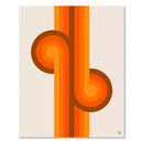 Retro boho orange & pink rainbow stripes art prints bedroom decor