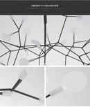 GobekUsa Branch Design Nordic Chandelier - Rose Gold/Black