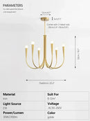 GobekUsa Brass Chandelier: Stylish Pendant Lights for Dining Room, Living Room, Kitchen Island & Bedroom