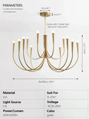 GobekUsa Brass Chandelier: Stylish Pendant Lights for Dining Room, Living Room, Kitchen Island & Bedroom