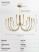 GobekUsa Brass Chandelier: Stylish Pendant Lights for Dining Room, Living Room, Kitchen Island & Bedroom
