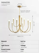 GobekUsa Brass Chandelier: Stylish Pendant Lights for Dining Room, Living Room, Kitchen Island & Bedroom
