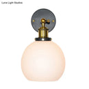 GobekUsa Brass Industrial Wall Sconce Lamp - Bubble White Glass, Single Bulb for Bedroom