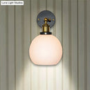 GobekUsa Brass Industrial Wall Sconce Lamp - Bubble White Glass, Single Bulb for Bedroom