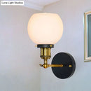 GobekUsa Brass Industrial Wall Sconce Lamp - Bubble White Glass, Single Bulb for Bedroom