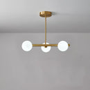 GobekUsa Brass Island Pendant Light Fixture - Simplicity Ball Glass Dining Room Lighting Kit