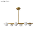 GobekUsa Brass Island Pendant Light Fixture - Simplicity Ball Glass Dining Room Lighting Kit