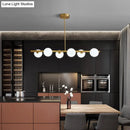 GobekUsa Brass Island Pendant Light Fixture - Simplicity Ball Glass Dining Room Lighting Kit
