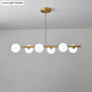 GobekUsa Brass Island Pendant Light Fixture - Simplicity Ball Glass Dining Room Lighting Kit