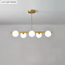 GobekUsa Brass Island Pendant Light Fixture - Simplicity Ball Glass Dining Room Lighting Kit