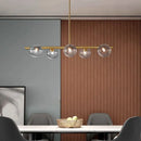 GobekUsa Brass Island Pendant Light Fixture - Simplicity Ball Glass Dining Room Lighting Kit