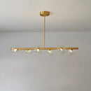 GobekUsa Brass Island Pendant Light Fixture - Simplicity Ball Glass Dining Room Lighting Kit