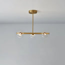 GobekUsa Brass Island Pendant Light Fixture - Simplicity Ball Glass Dining Room Lighting Kit
