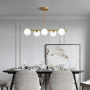 GobekUsa Brass Island Pendant Light Fixture - Simplicity Ball Glass Dining Room Lighting Kit