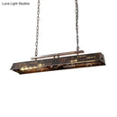 GobekUsa Brass Island Pendant Light - Loft Style Hanging Lamp with Etched Lettering - Metal Finish