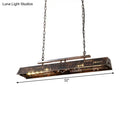 GobekUsa Brass Island Pendant Light - Loft Style Hanging Lamp with Etched Lettering - Metal Finish