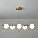 GobekUsa Brass Plated Glass Sphere Island Pendant Light - Modern Hanging Lighting for Dining Room