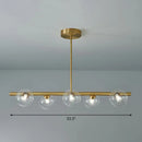 GobekUsa Brass Plated Glass Sphere Island Pendant Light - Modern Hanging Lighting for Dining Room