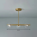 GobekUsa Brass Plated Glass Sphere Island Pendant Light - Modern Hanging Lighting for Dining Room