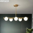 GobekUsa Brass Plated Glass Sphere Island Pendant Light - Modern Hanging Lighting for Dining Room