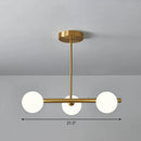 GobekUsa Brass Plated Glass Sphere Island Pendant Light - Modern Hanging Lighting for Dining Room