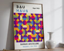 Mid century bauhaus black & beige floral wall art – living room