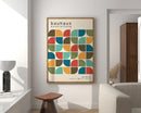 Bauhaus black & orange bright geometric canvas – living room wall art