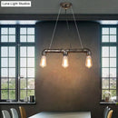 GobekUsa Bronze Steampunk Water Pipe Island Light, Wrought Iron Suspended Fixture