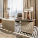 GobekUsa Brown Leather Wooden Floor Lamp - Luxury Italian Design