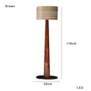 GobekUsa Brown Leather Wooden Floor Lamp - Luxury Italian Design